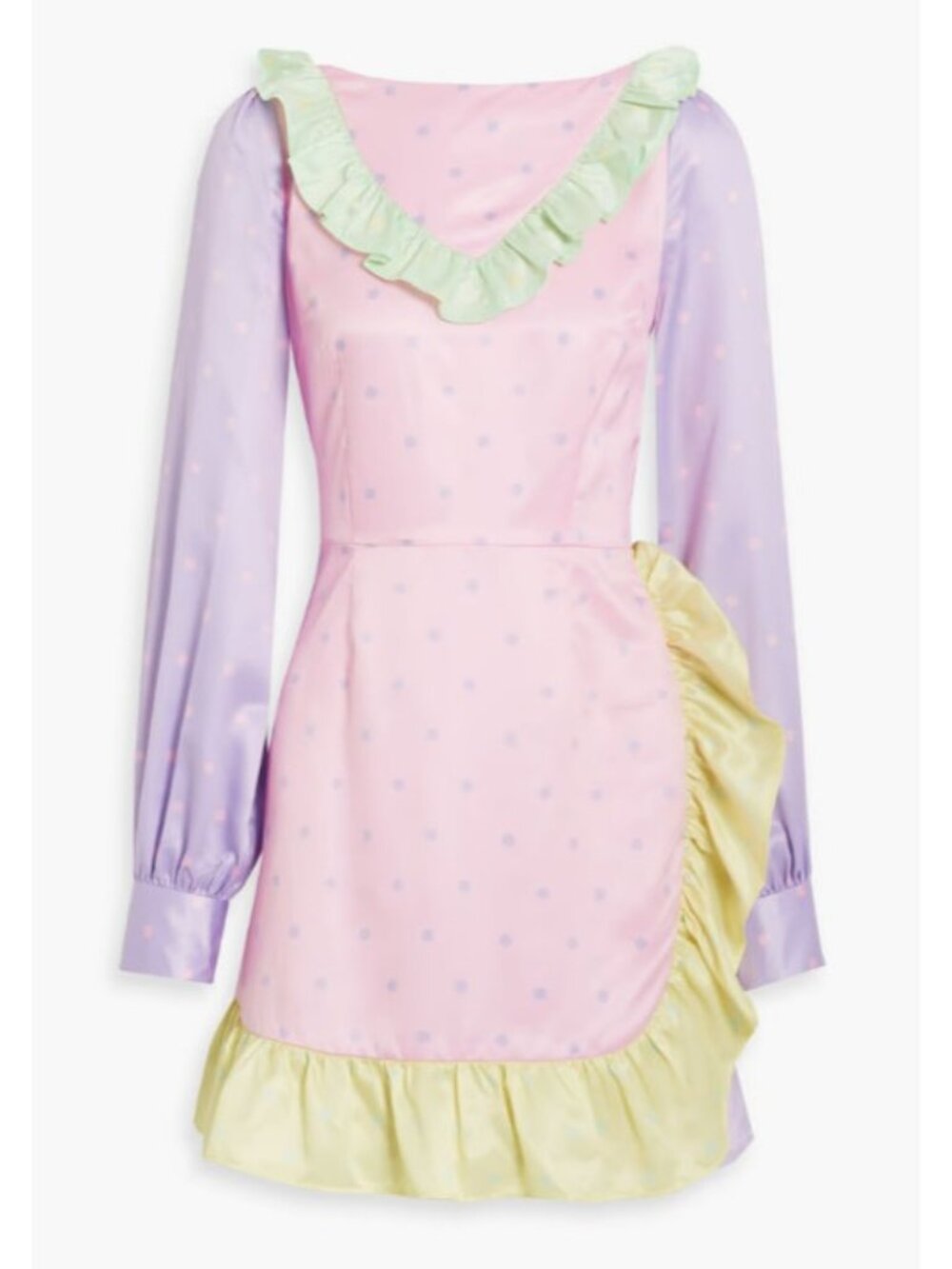 Olivia Rubin "Scarlett" Pink Ruffle Polka Dot Mini Dress, Size 8 | 40, NWT!